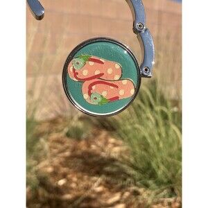 Finders Key Purse Hang Em High Purse Hanger Flip Flops Folding Bag Hook Open Box